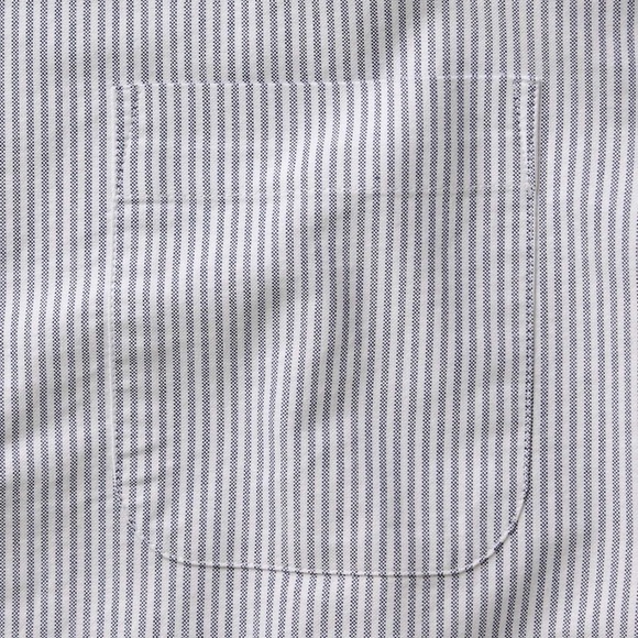 Taylor Stitch Men's White and Gray Striped Shirt Medium - Picture 9 of 10